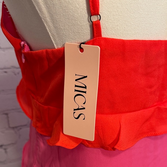 Colorful Ruffled Mini Dress - Picture 3 of 6